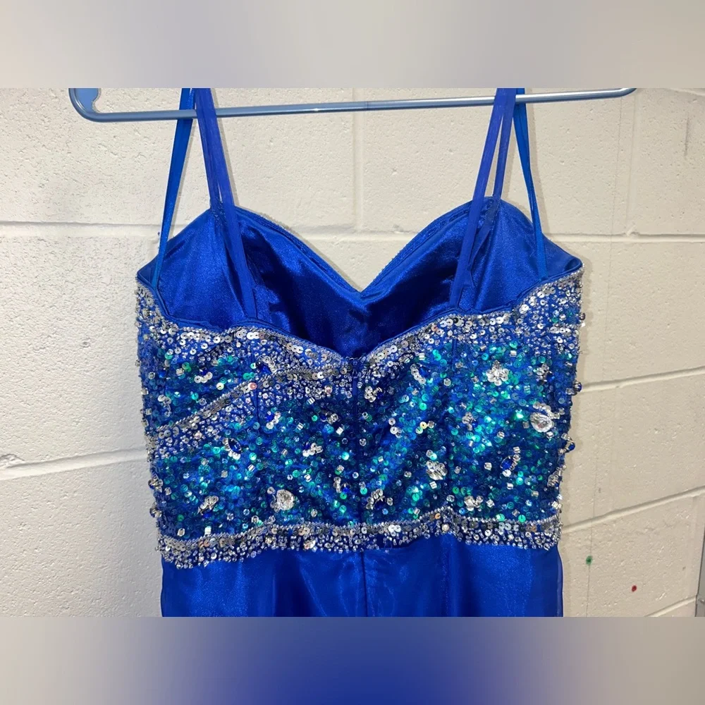 Scala sapphire blue prom dress- size 6 - Picture 4 of 6